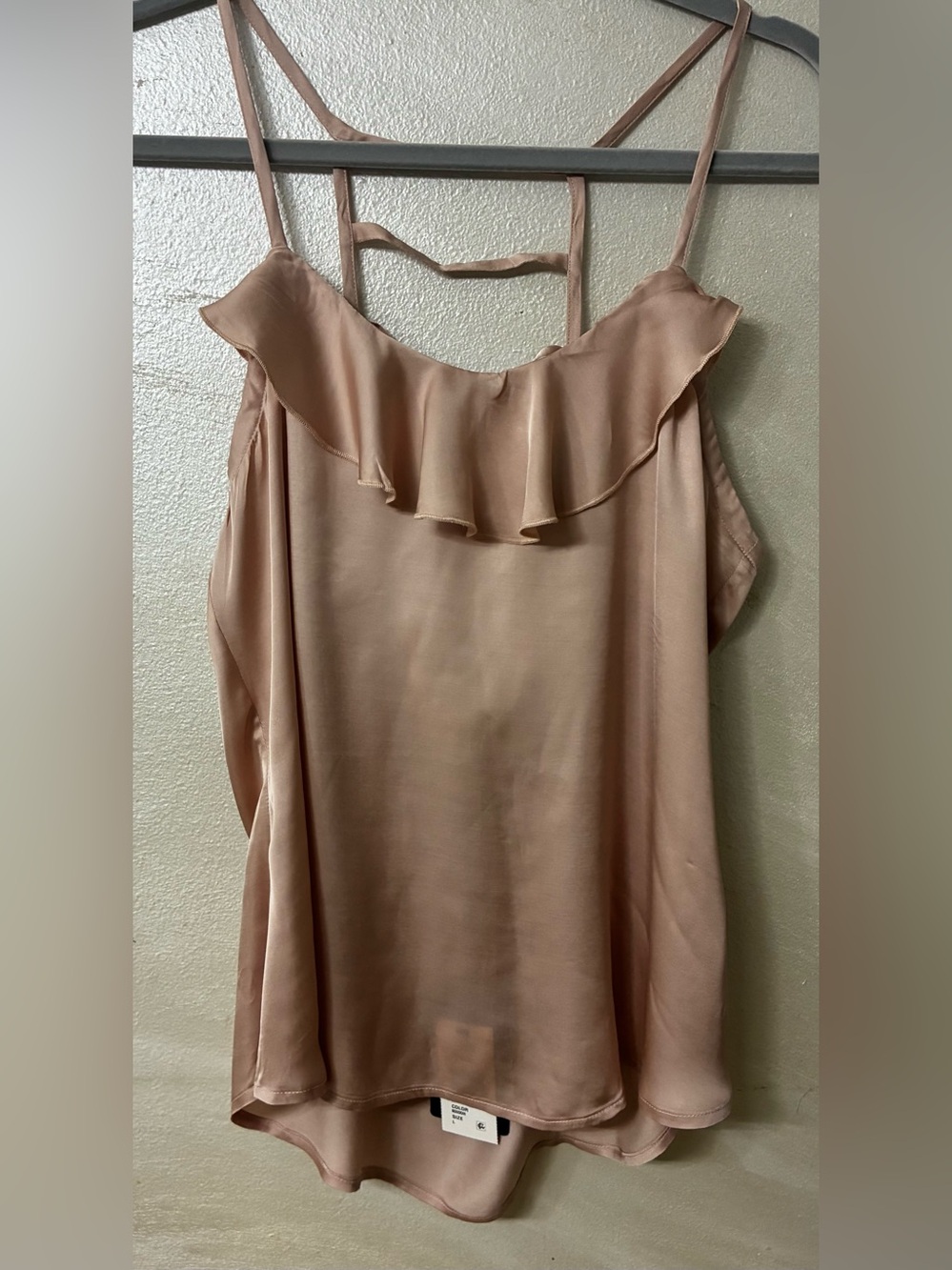 Chaser Raffled Satin Cami Top in Dusty Rose